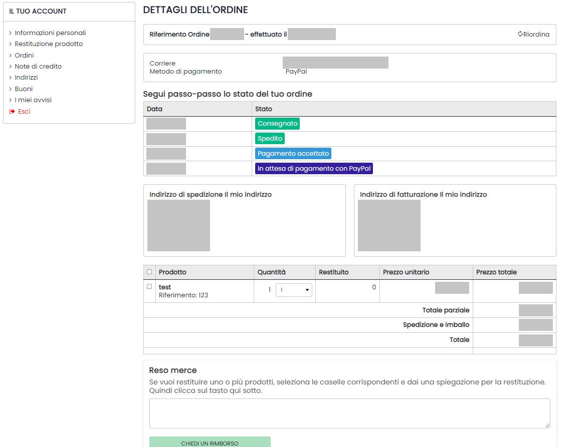 dettagli ordini petconvenienza